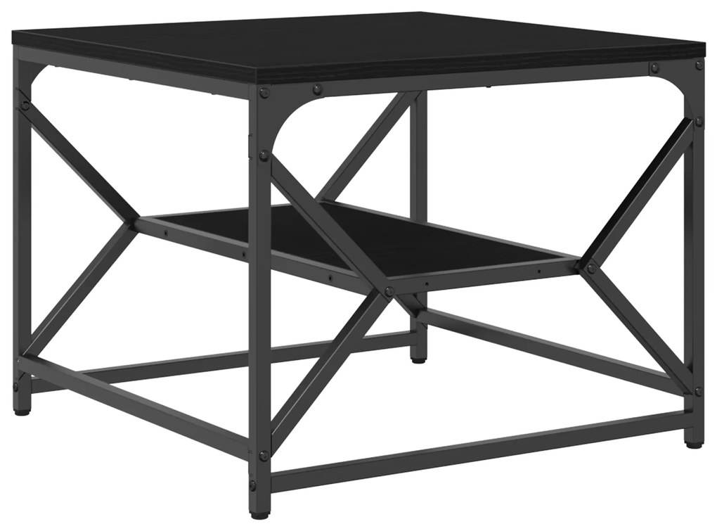 vidaXL Μαύρο Τρεμπάκι Καφέ με Ράφι, 51x50x40 εκ, Φτιαγμένο από Επεξεργασμένο Ξύλο