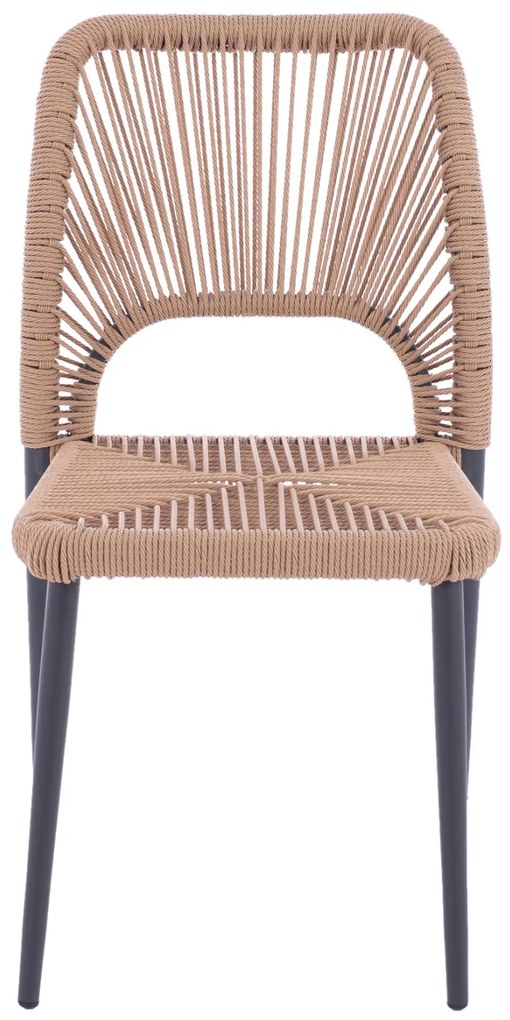 ΚΑΡΕΚΛΑ ΑΛΟΥΜΙΝΙΟΥ ΓΚΡΙ ΜΕ P.E.TWIST RATTAN ΜΠΕΖ HM5770.02 45x63x82Υ εκ.