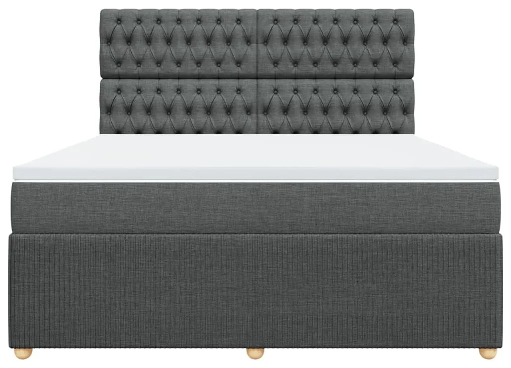 ΚΡΕΒΑΤΙ BOXSPRING ΜΕ ΣΤΡΩΜΑ ΣΚΟΥΡΟ ΓΚΡΙ 180X200 ΕΚ ΥΦΑΣΜΑΤΙΝ 3292143