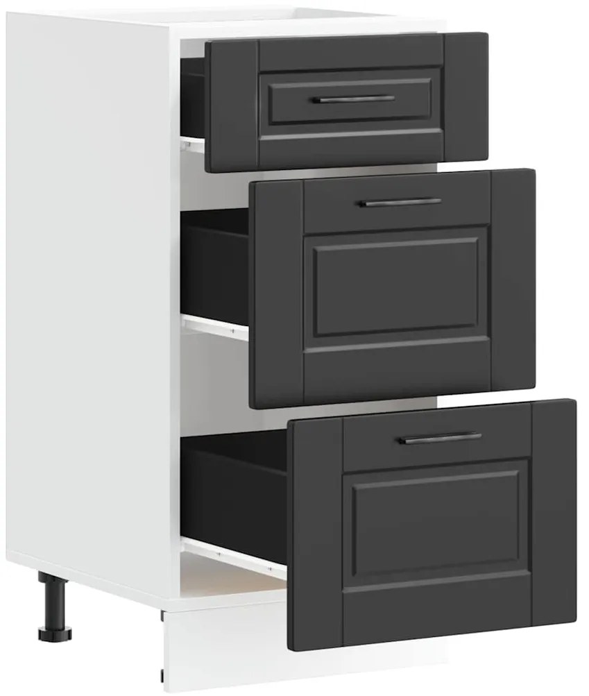 vidaXL Βάση Κουζίνας "Porto" Μαύρο από Μηχανικά Επεξεργασμένο Ξύλο