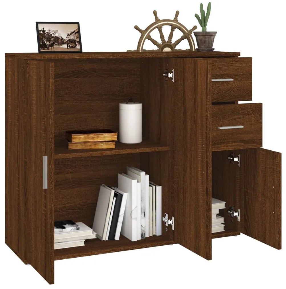 vidaXL Μπουφές Καφέ Δρυς 91x29,5x75 εκ. από Επεξεργασμένο Ξύλο