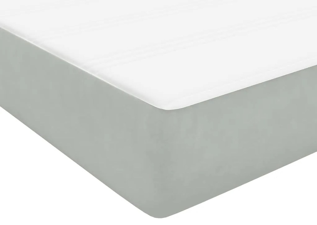 Box Spring κρεβάτι με στρώμα ανοιχτό γκρι 80x220 cm Βελούδινο 3317883