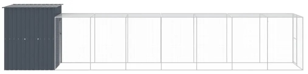 vidaXL Κοτέτσι με Περίβολο Ανθρακί 165x863x181 εκ. Γαλβαν. Χάλυβας