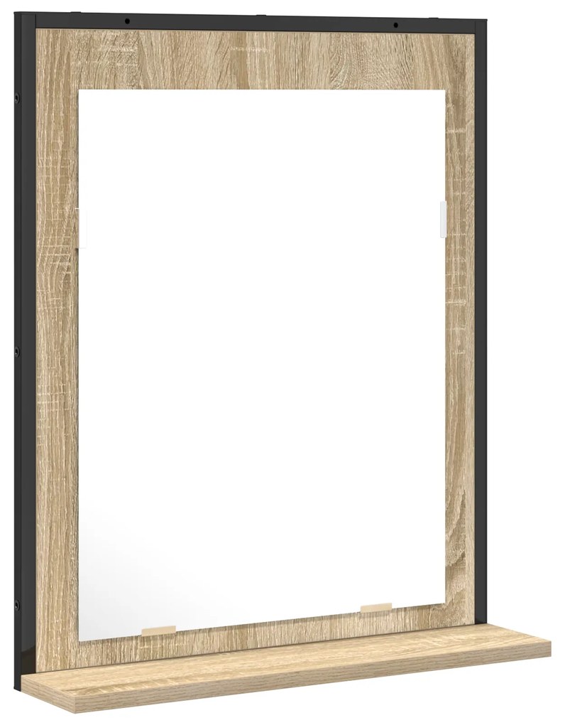 vidaXL Καθρέφτης μπάνιου  με ράφι Sonoma Oak 50x12x60 εκ. Επεξεργασμένο ξύλο