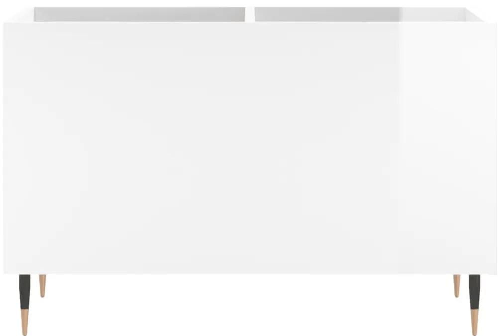 vidaXL Δισκοθήκη Γυαλιστερή Λευκή 74,5x38x48 εκ. Επεξεργασμένο Ξύλο