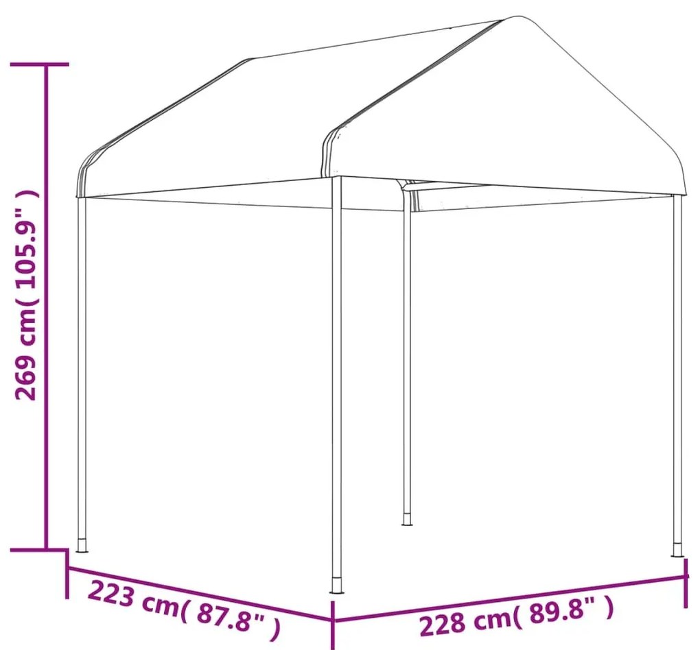 Κιόσκι με Τέντα Λευκό 8,92 x 2,28 x 2,69 μ. από Πολυαιθυλένιο - Λευκό