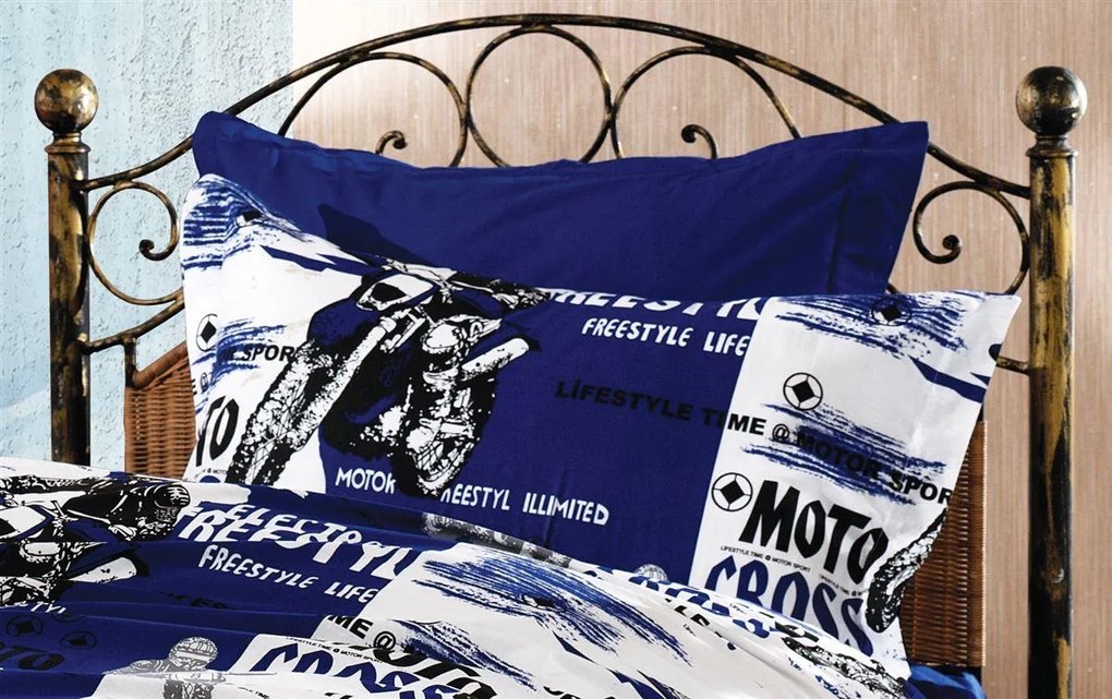 Μαξιλαροθήκη Polycotton 50x70εκ. Motocross 289 Blue DimCol