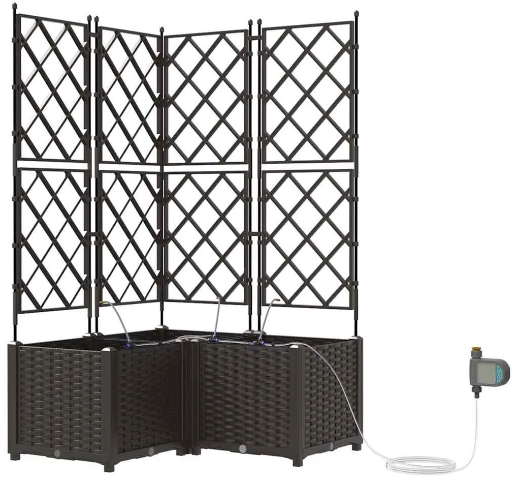 vidaXL Ζαρντινιέρες κήπου Καφέ 80 x 80 x 142 cm Ατσάλι