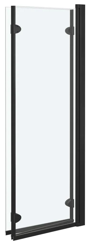vidaXL Καμπίνα Μπανιέρας με 3 Πάνελ Πτυσσόμενη Μαύρη 130 x 138 εκ. ESG