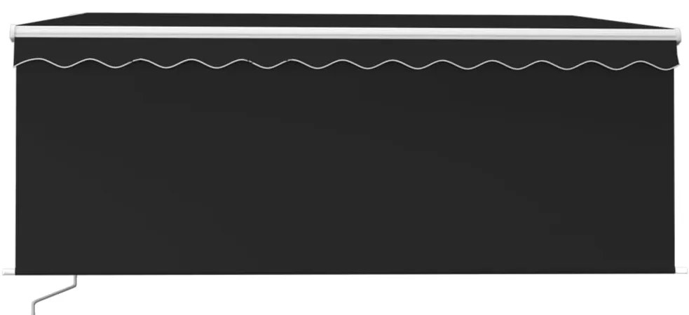 vidaXL Τέντα Συρόμενη Χειροκίνητη με Σκίαστρο & LED Ανθρακί 3 x 2,5 μ.