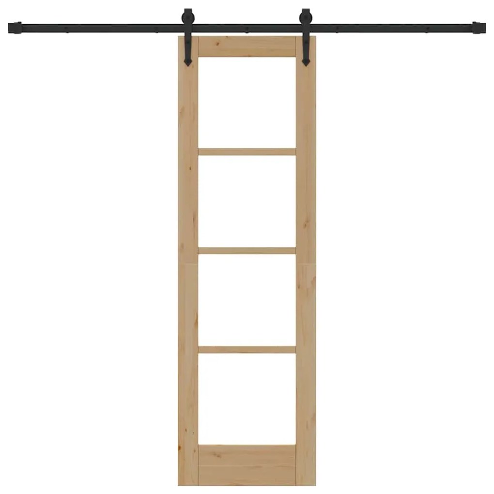 vidaXL Συρόμενη Πόρτα ORKDAL Καφέ 61 x 198.5 εκ. Ξύλο και μέταλλο