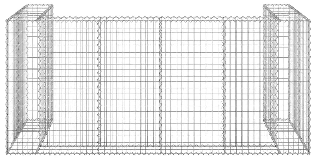 vidaXL Συρματοκιβώτιο Τοίχος για Κάδους 254x100x110 εκ Γαλβαν. Χάλυβας