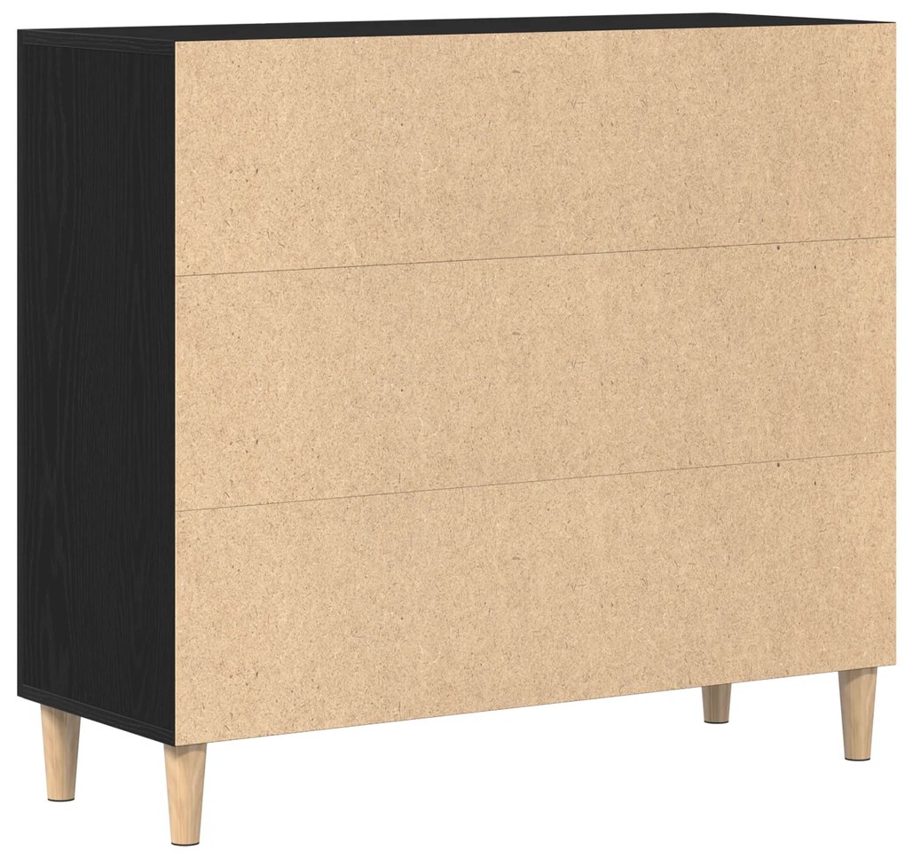 vidaXL Μπουφές Μαύρος Δρυς 90x34x80 εκ Επεξεργασμένο Ξύλο