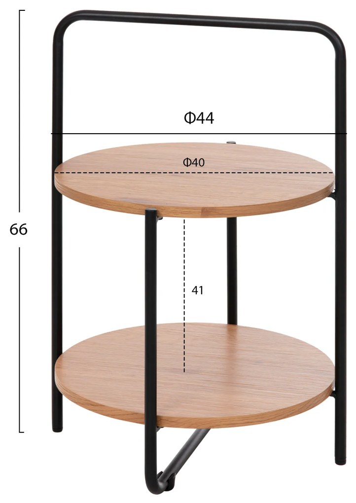 ΒΟΗΘΗΤΙΚΟ ΤΡΑΠΕΖΙ SYLO HM9618.01 MDF ΣΕ ΦΥΣΙΚΟ-ΜΑΥΡΟ ΜΕΤΑΛΛΟ Φ44x66Υεκ. - 0535272 - HM9618.01