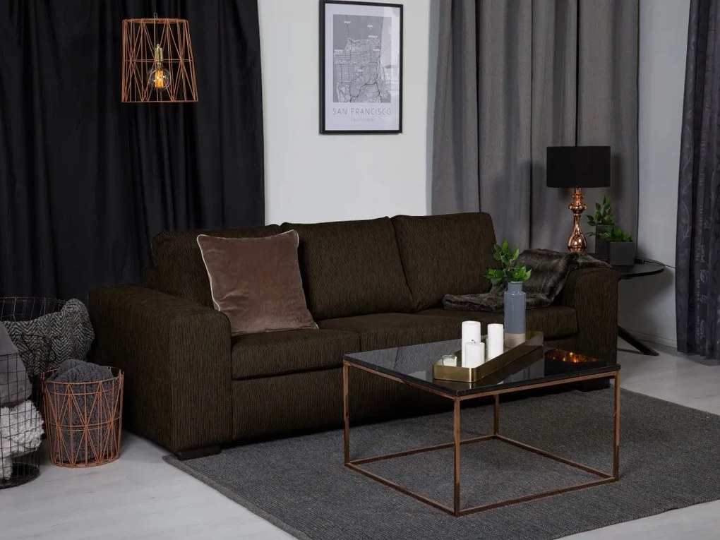 Καναπές Scandinavian Choice B110, Αριθμός θέσεων: 3, Καφέ, 234x91x86cm, Ταπισερί, Πόδια: Ξύλο | Epipla1.gr