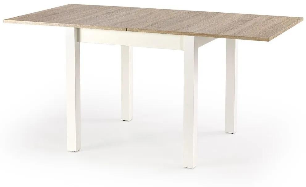 Τραπέζι Houston 224, Άσπρο, Sonoma οξιά, 76x80x80cm, 32 kg, Επιμήκυνση, Πλαστικοποιημένη μοριοσανίδα, Ινοσανίδες μέσης πυκνότητας | Epipla1.gr
