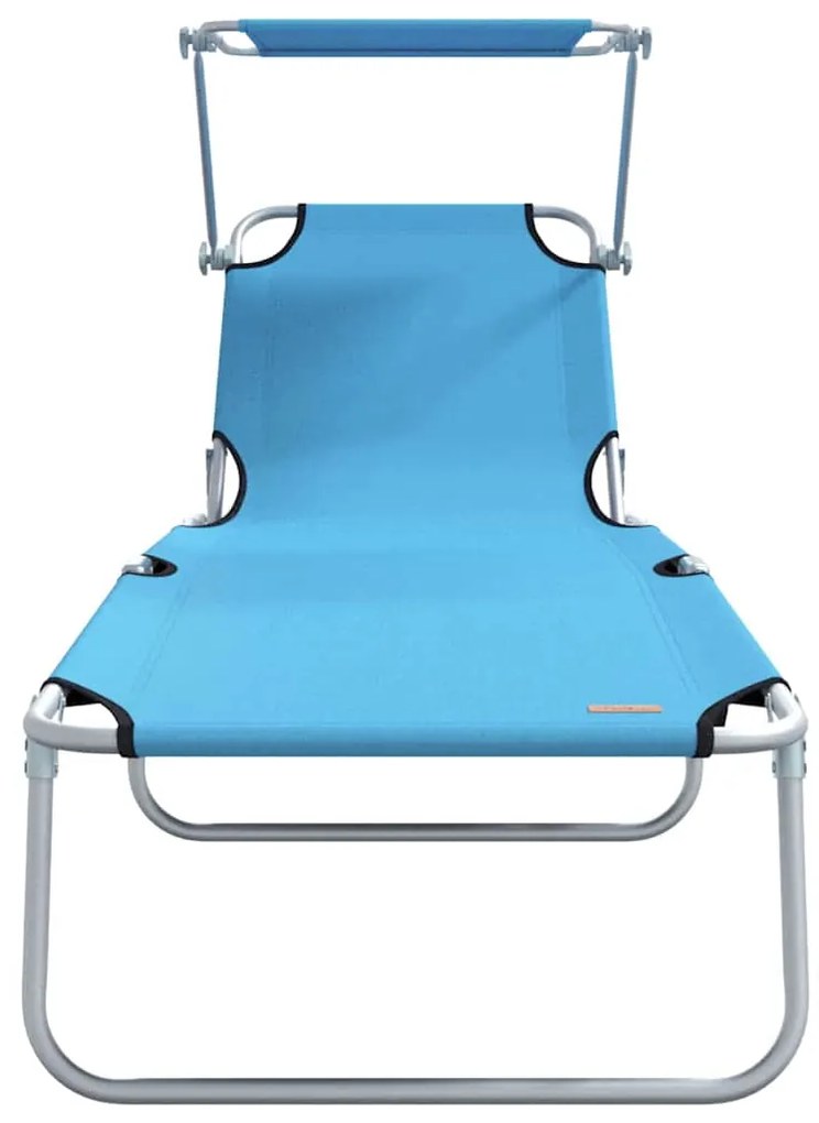 vidaXL Ξαπλώστρα 2-πρόσωπο 2 pcs Μπλε 58 x 188 x 77 εκ. ύφασμα