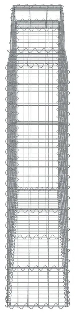 Συρματοκιβώτια Τοξωτά 11 τεμ. 200x30x120/140 εκ. Γαλβαν. Ατσάλι - Ασήμι