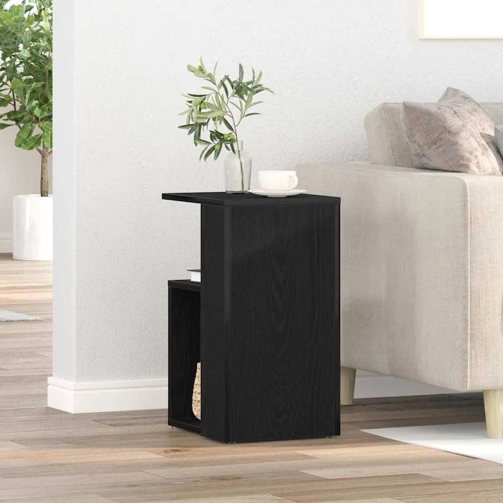vidaXL Τραπέζι πλευράς Μαύρο Δρυς 36x30x56 εκ Επεξεργασμένο ξύλο