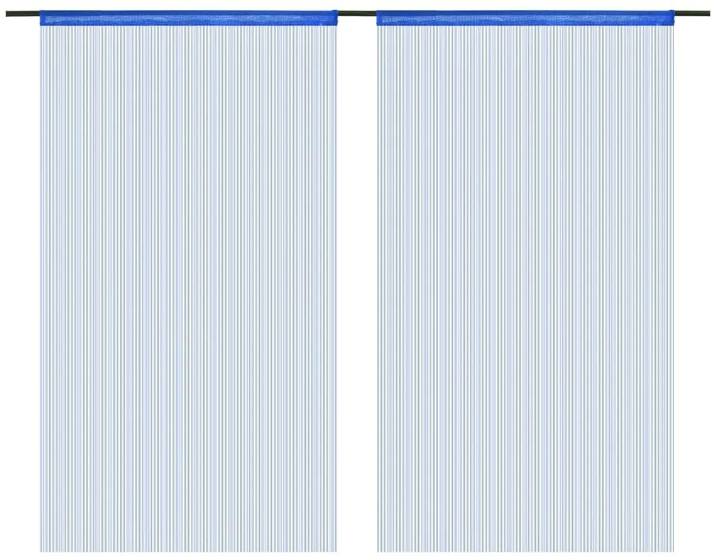 Κουρτίνες με Κρόσσια 2 τεμ. Μπλε 140 x 250 εκ. - Μπλε