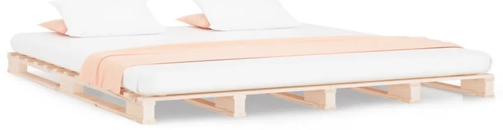 vidaXL Κρεβάτι από Παλέτες 135x190εκ. Μασίφ Ξύλο Πεύκου Double