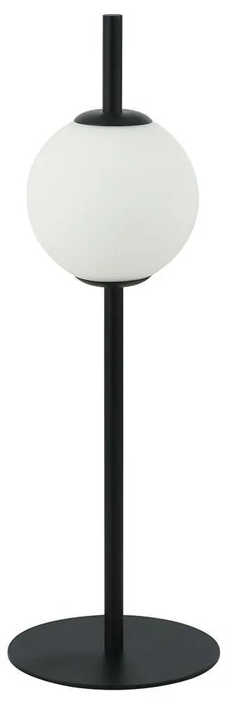 Φωτιστικό Επιτραπέζιο 20134 Led 3000Κ 6W Με Οπάλ Γυάλινη Μπάλα Φ14cm Black Matt Metal, Glass