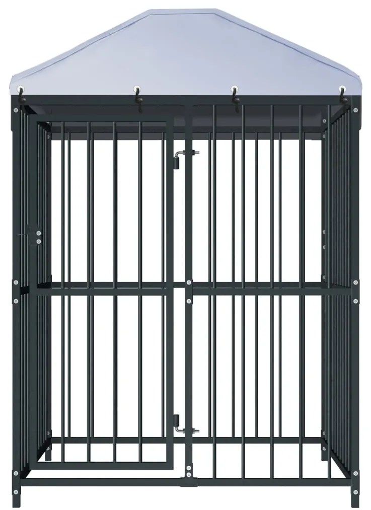 vidaXL Κλουβί Σκύλου Εξωτερικού Χώρου 120 x 120 x 150 εκ. με Στέγαστρο