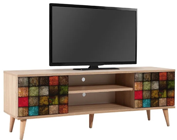 Έπιπλο τηλεόρασης Soho Megapap από μελαμίνη χρώμα sonoma 140x40x50 εκ.