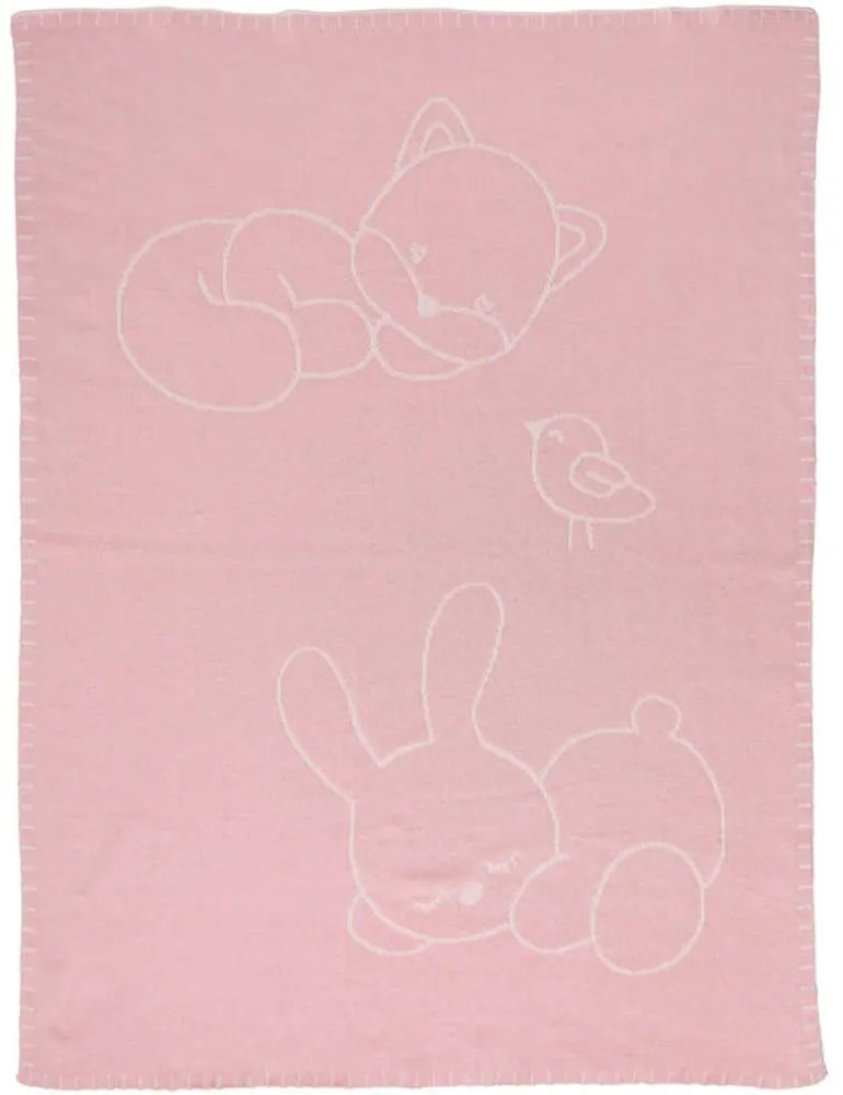 Κουβερτάκι Βρεφικό Πλεκτό N485340 75x100cm Pink-Beige Nattou Cuddle 75x100cm Πολυέστερ