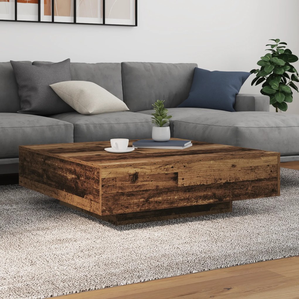 vidaXL Τραπεζάκι Σαλονιού Παλαιό ξύλο 100 x 100 x 31 cm