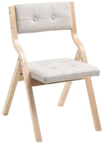 VEVOR Wooden Folding Chairs with Padded Cushion and Wooden Frame Beige Set of 4