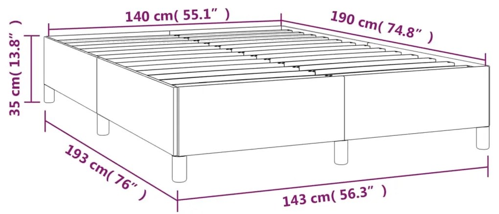 Σκελετός Κρεβατιού Χωρίς Στρώμα Taupe 140x190 εκ. Υφασμάτινο 347161