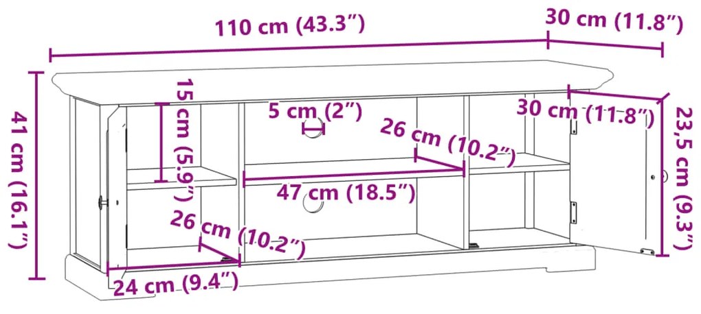 ΈΠΙΠΛΟ ΤΗΛΕΟΡΑΣΗΣ ΛΕΥΚΟ 110X30X41 ΕΚ. ΑΠΟ ΕΠΕΞΕΡΓΑΣΜΕΝΟ ΞΥΛΟ 4009903