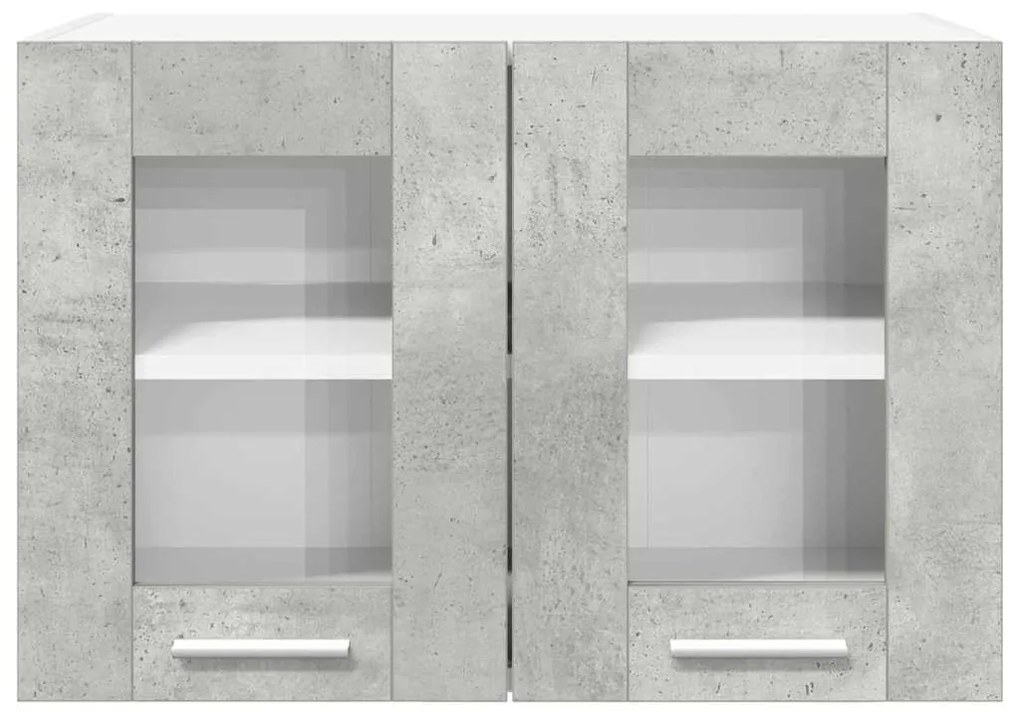 vidaXL Κρεμαστό ντουλάπι με πόρτα 2 pcs Σκυρόδεμα Γκρι 60 x 31 x 40 εκ