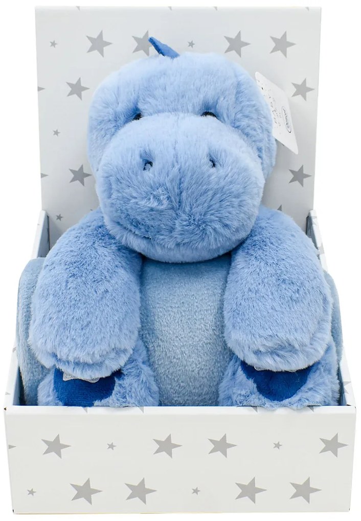 Κουβέρτα Fleece Αγκαλιάς (75x90) + Λούτρινο Dimcol Dinosaur 01 Blue