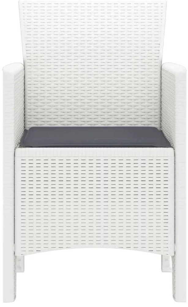 vidaXL Καρέκλες Κήπου 2 pcs Λευκό 53 x 49 x 85 εκ. Πλαστικό