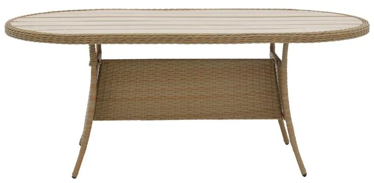 Τραπέζι Keir rattan-αλουμίνιο καφέ 180x90x72εκ 180x90x72 εκ.