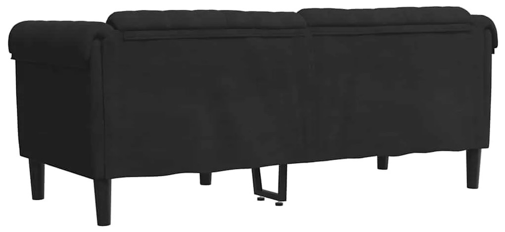 vidaXL Πολυθρόνα Διθέσια Μαύρη Βελούδινη
