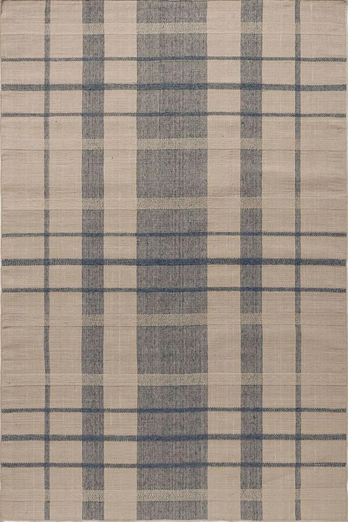 Χαλί Zona Block Check Denim 497408 Beige-Blue Brink &amp; Campman 140X200cm