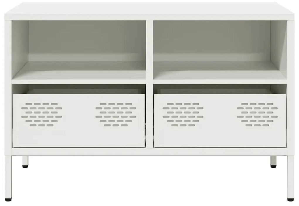vidaXL Έπιπλο Τηλεόρασης Λευκό 68x39x43,5 εκ. Ατσάλι Ψυχρής Έλασης