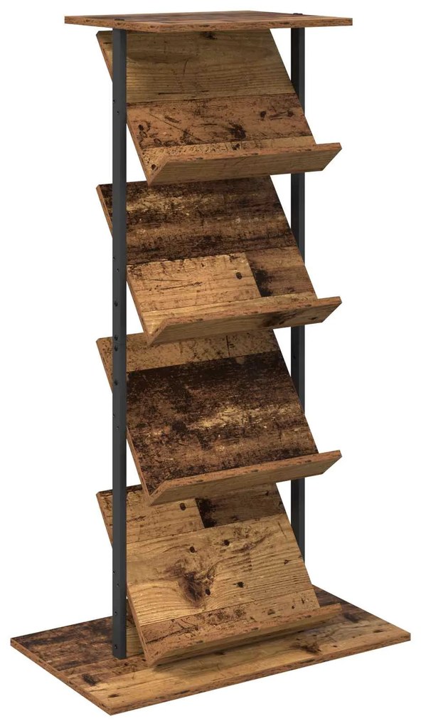 vidaXL Ράφι Περιοδικών με ράφι Παλιό ξύλο 68 x 40 x 123.5 εκ.