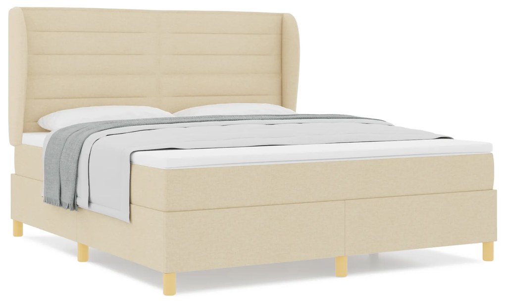 vidaXL Κρεβάτι με Στρώμα Κρεμ 180x200 εκ. Υφάσματος
