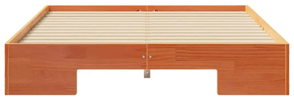 vidaXL Κρεβάτι δαπέδου Καφέ 120 x 200 cm Μασίφ ξύλο πεύκου