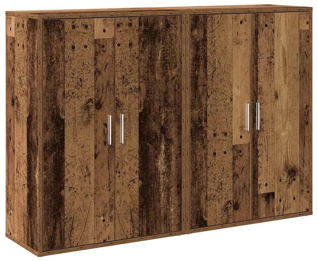 vidaXL Πλαϊνό γραφείο 2 pcs Παλιό ξύλο 60 x 31 x 84 εκ.