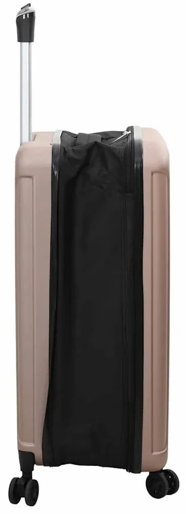 vidaXL Βαλίτσα με κλειδαριά ροζ χρυσό 43 x 27 x 66 εκ. ΑΒΣ Πλαστικό
