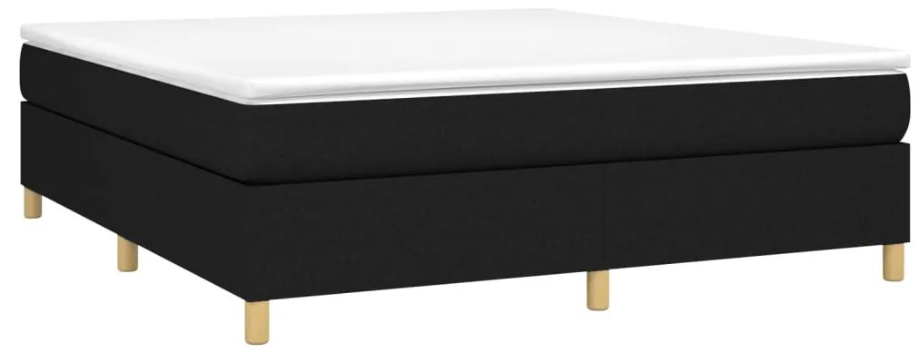 vidaXL Κρεβάτι Boxspring με Στρώμα Μαύρο 180x200 εκ. Υφασμάτινο