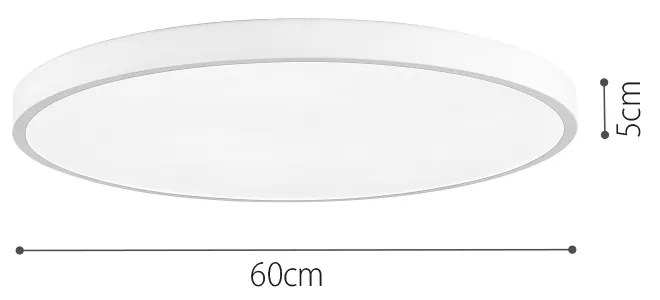 InLight Πλαφονιέρα οροφής LED 110W 3CCT (by switch on base) από λευκό μέταλλο και ακρυλικό D:60cm (42035-B-White)