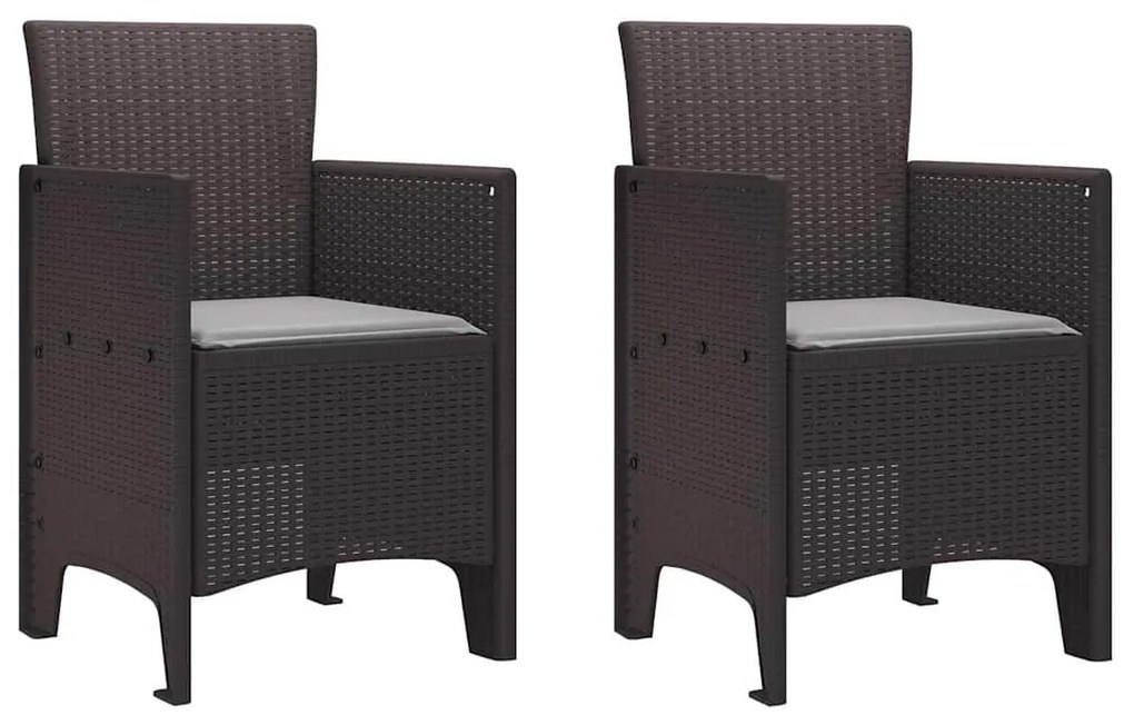 vidaXL Σέτ φαγητού για κήπο 3 pcs Καφέ Rattan Polt