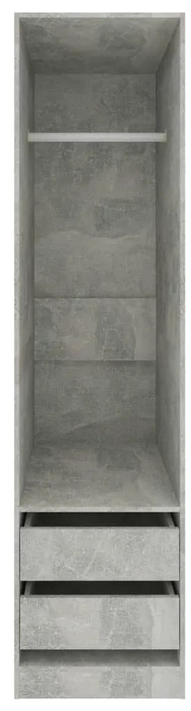 vidaXL Ντουλάπα με Συρτάρια Γκρι Σκυροδέματος 50x50x200 εκ Επεξ. Ξύλο