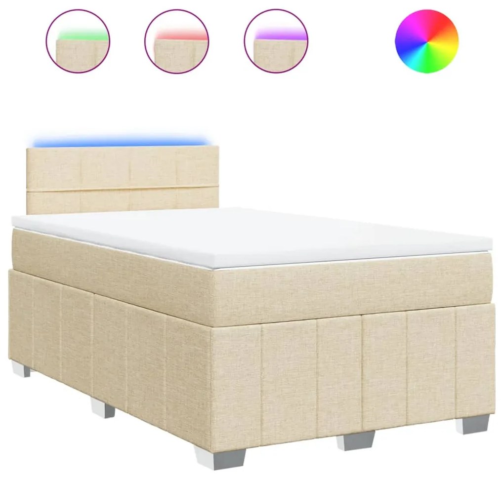 ΚΡΕΒΑΤΙ BOXSPRING ΜΕ ΣΤΡΩΜΑ ΚΡΕΜ 120X190 ΕΚ. ΥΦΑΣΜΑΤΙΝΟ 3289312